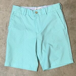 Peter Millar Aqua Patterned Golf Shorts